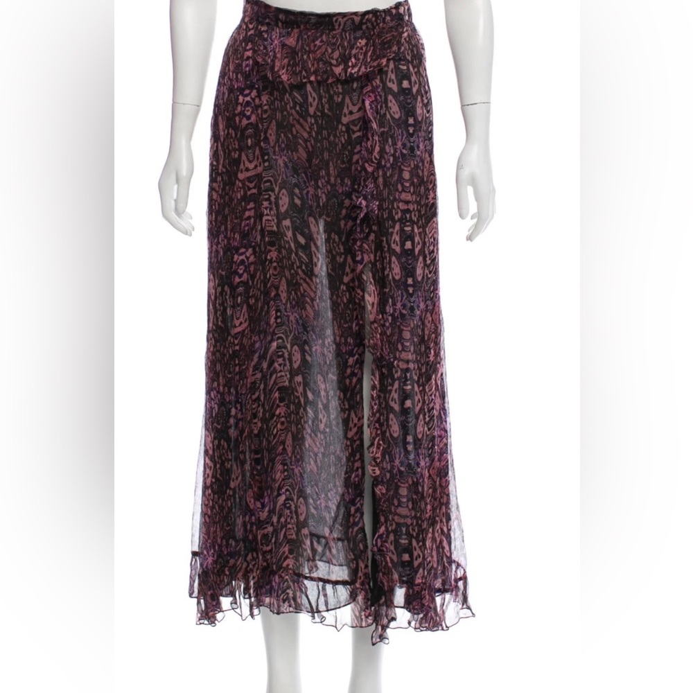 IRO Gilly midi skirt black & pink